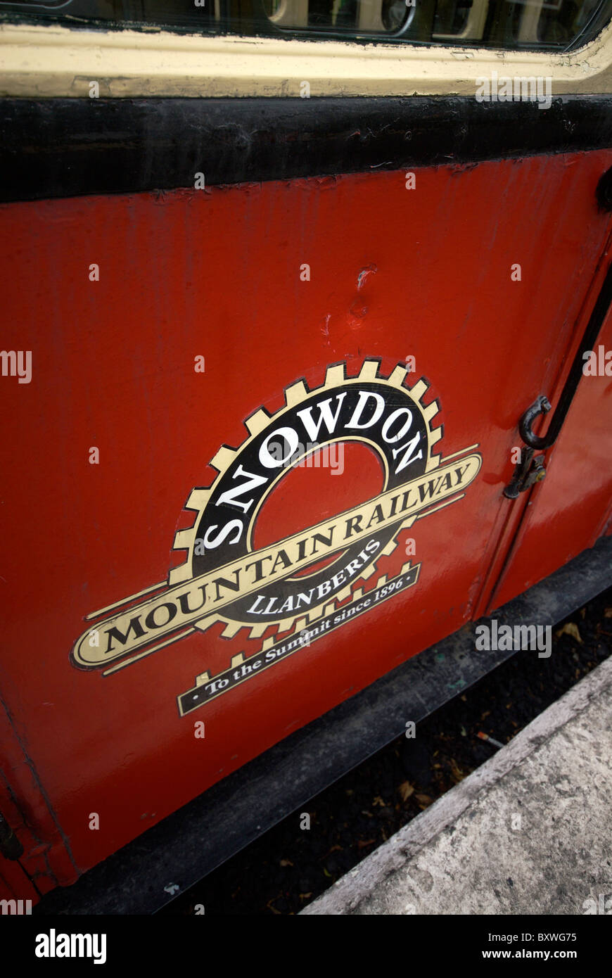 Stazione di Llanberis Gwynd Snowdonia National Park Wales UK Snowdon Mountain carrello ferroviario Foto Stock