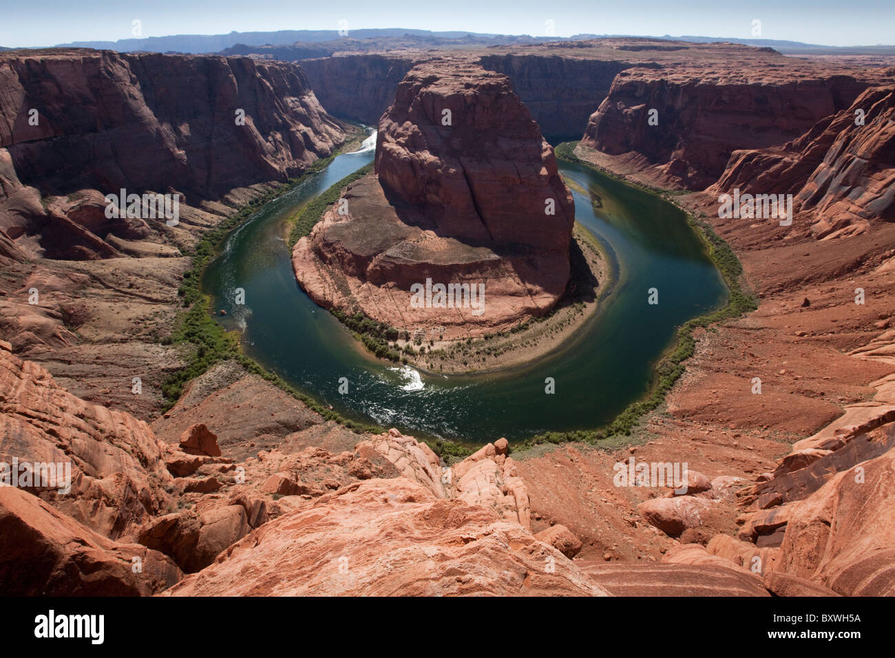 Stati Uniti d'America, Arizona, Pagina, Horseshoe Bend sul fiume Colorado al di sotto di Glen Canyon Dam Foto Stock