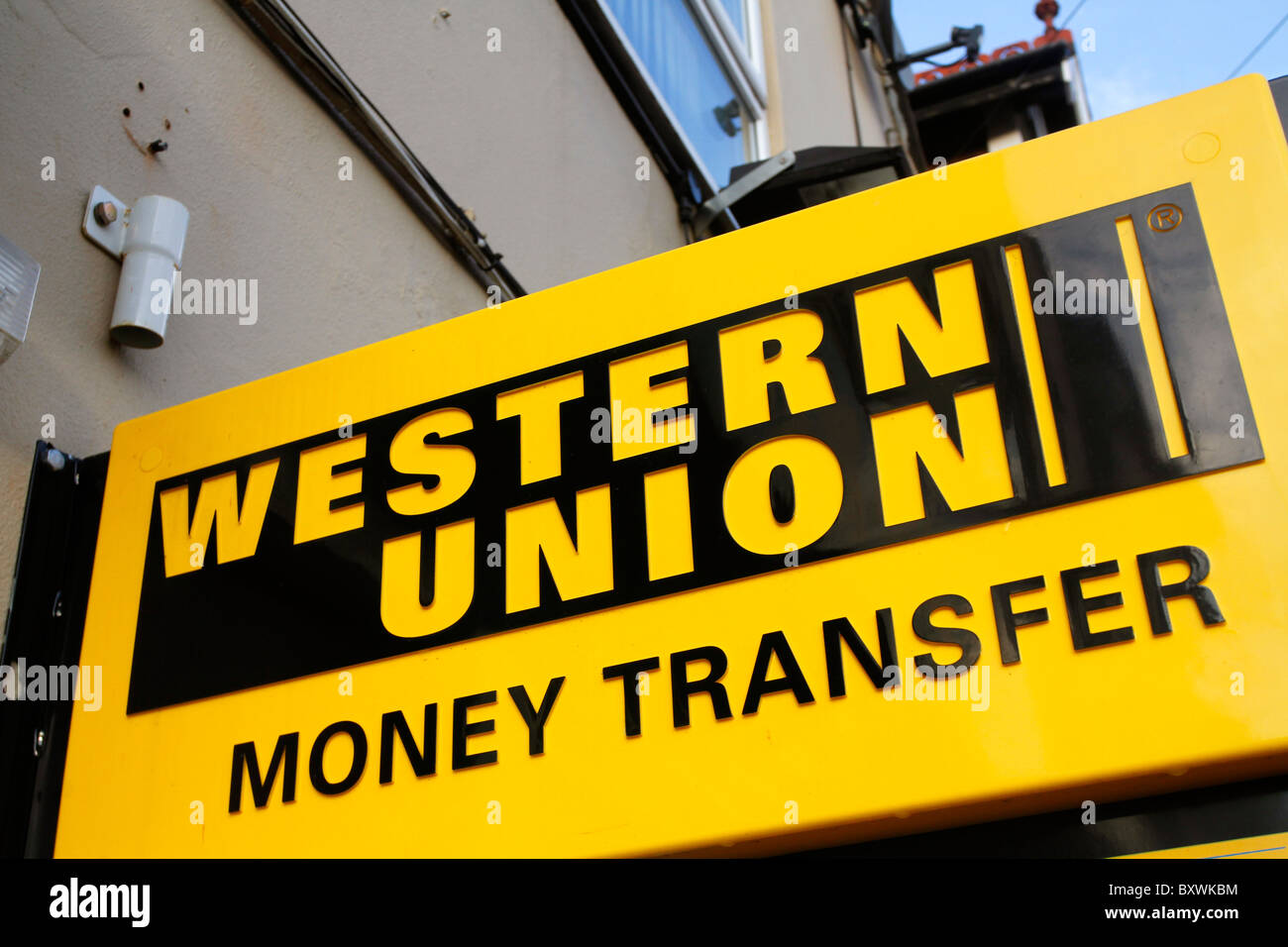 Western Union sign Foto Stock
