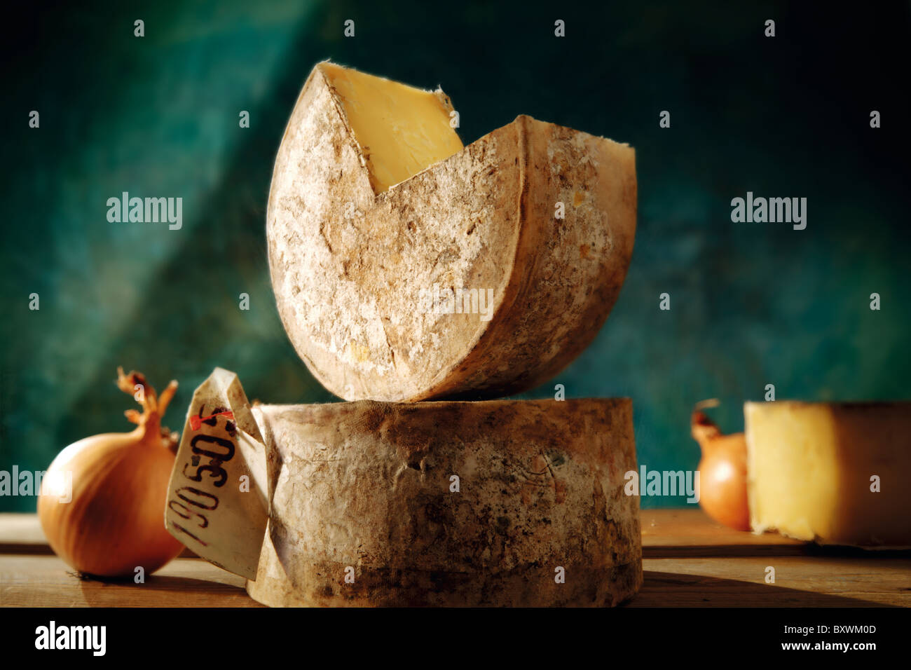 Truckle inglese di formaggio cheddar foto di cibo Foto Stock