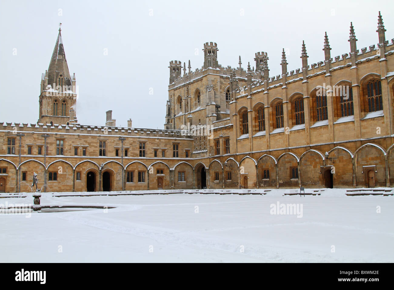 Christ Church College neve invernale Oxford University Foto Stock