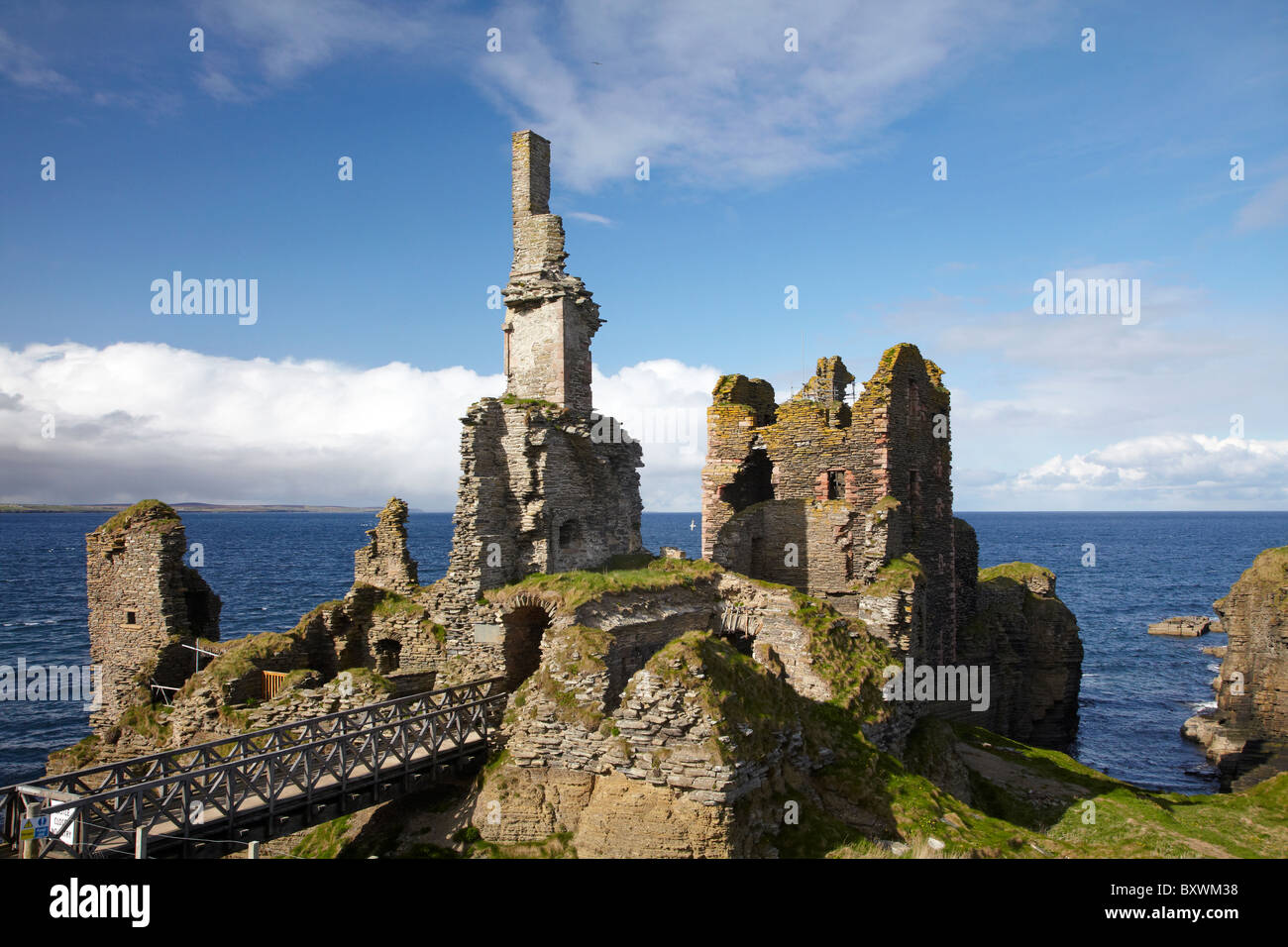 Castello Sinclair Girnigoe, Wick, Caithness, Highlands, Scotland, Regno Unito Foto Stock