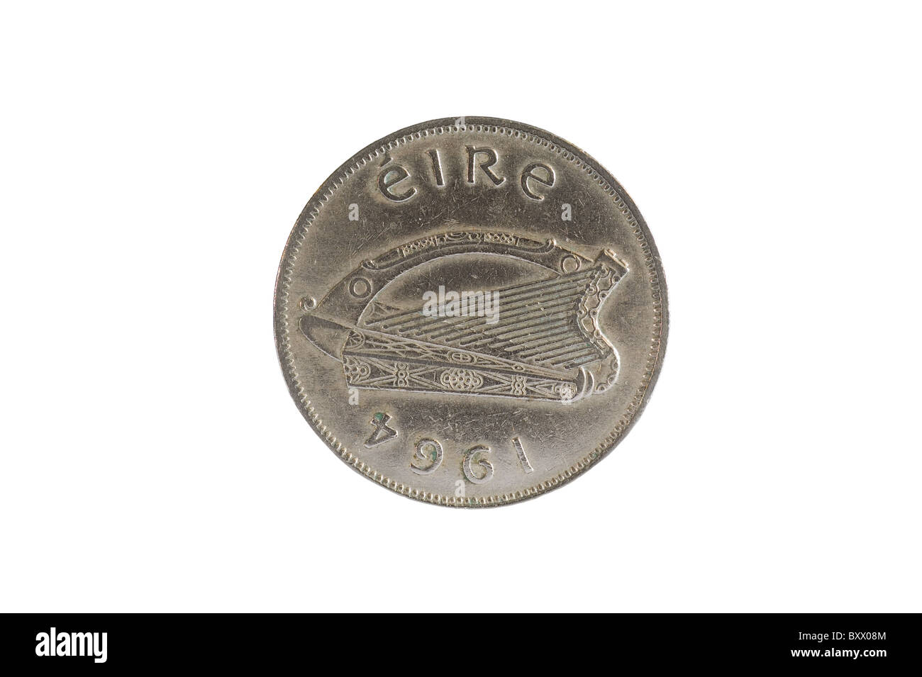 Facce di un 1964 Irish 1/2 Crown coin Foto Stock