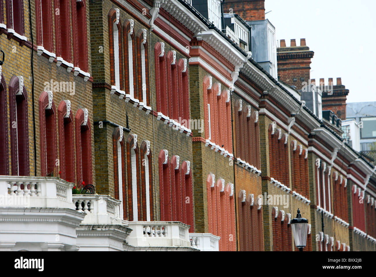 Una fila di case georgiane di Chelsea West London Foto Stock