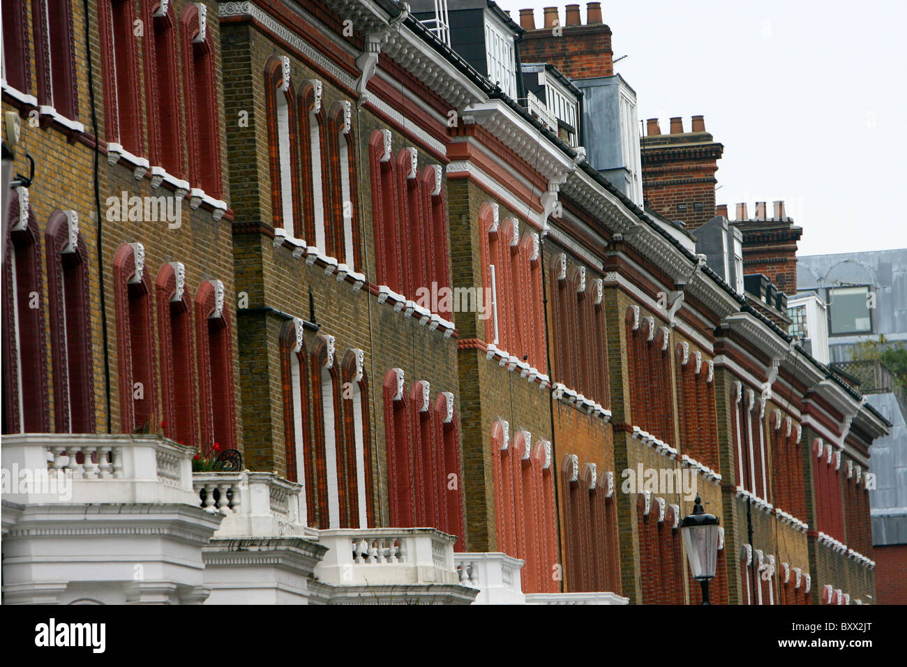 Una fila di case georgiane di Chelsea West London Foto Stock