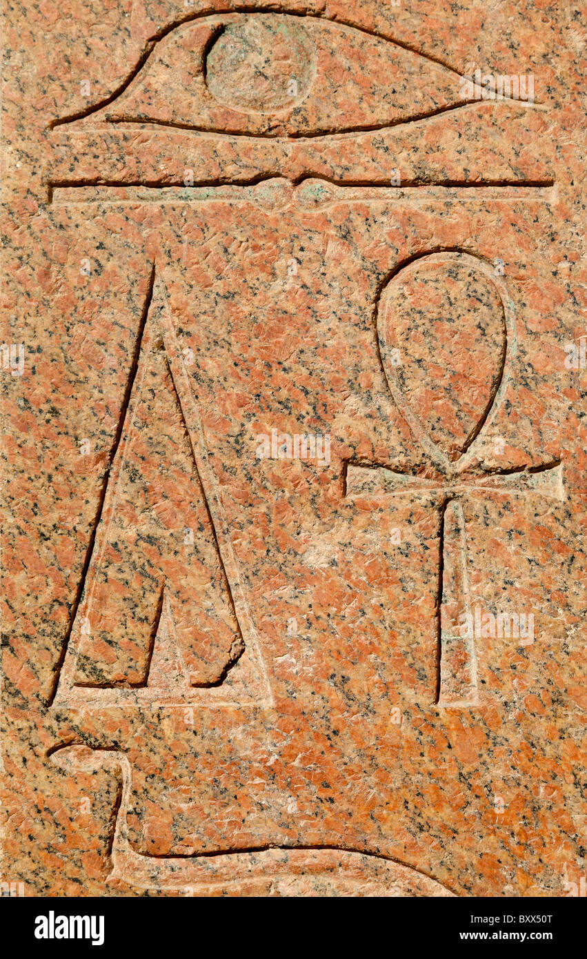 Tempio di Hatshepsut, Valle dei Re, Egitto - geroglifici 2 Foto Stock