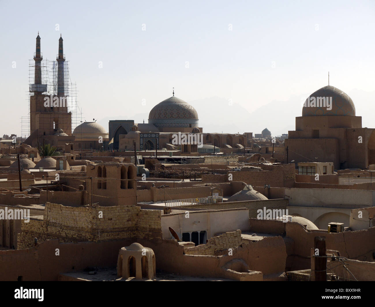 Vista sui tetti di Yazd, Iran Foto Stock