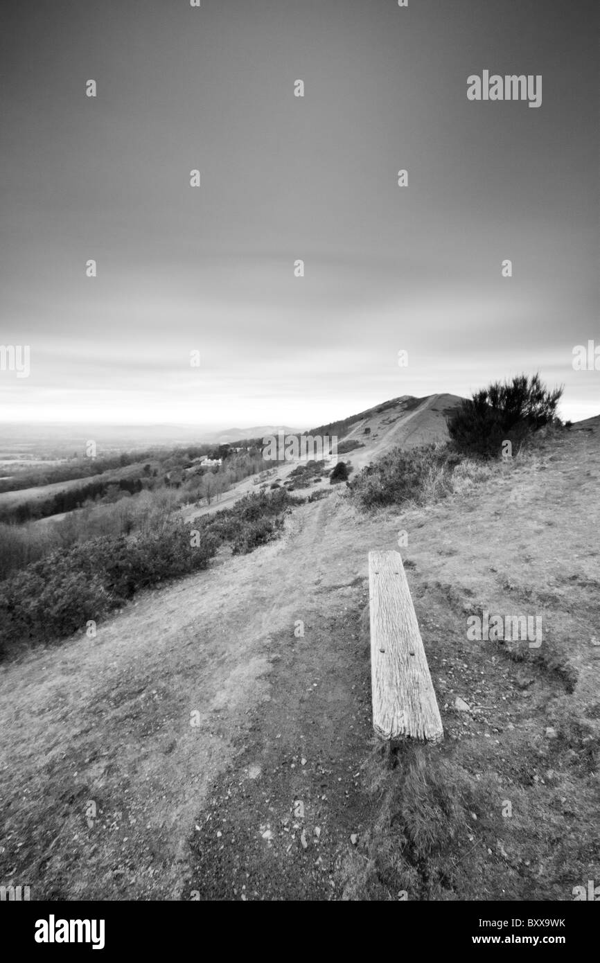 Lone sede Malvern Hills Foto Stock