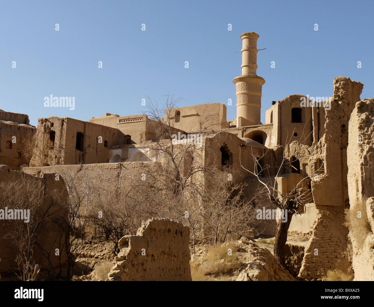 Il villaggio abbandonato di Kharanaq, vicino a Yazd, Iran Foto Stock