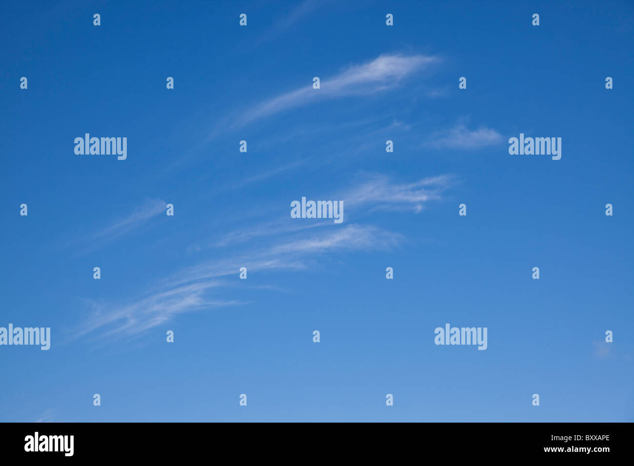 Cirrus nuvole, indicante il bel tempo Foto Stock