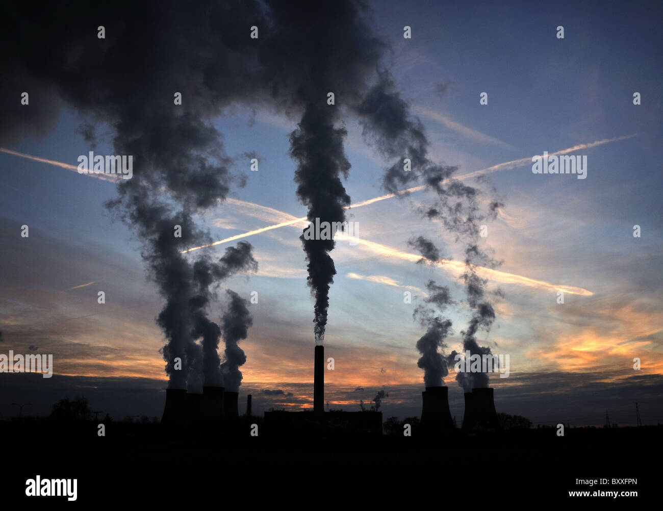 Industrial power station fiddlers ferry Foto Stock
