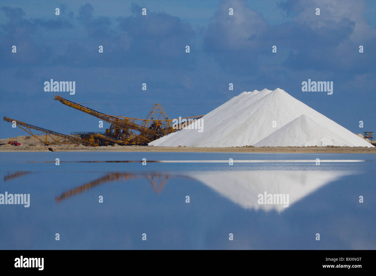 Opere di sale Bonaire Antille olandesi Antille olandesi Foto Stock