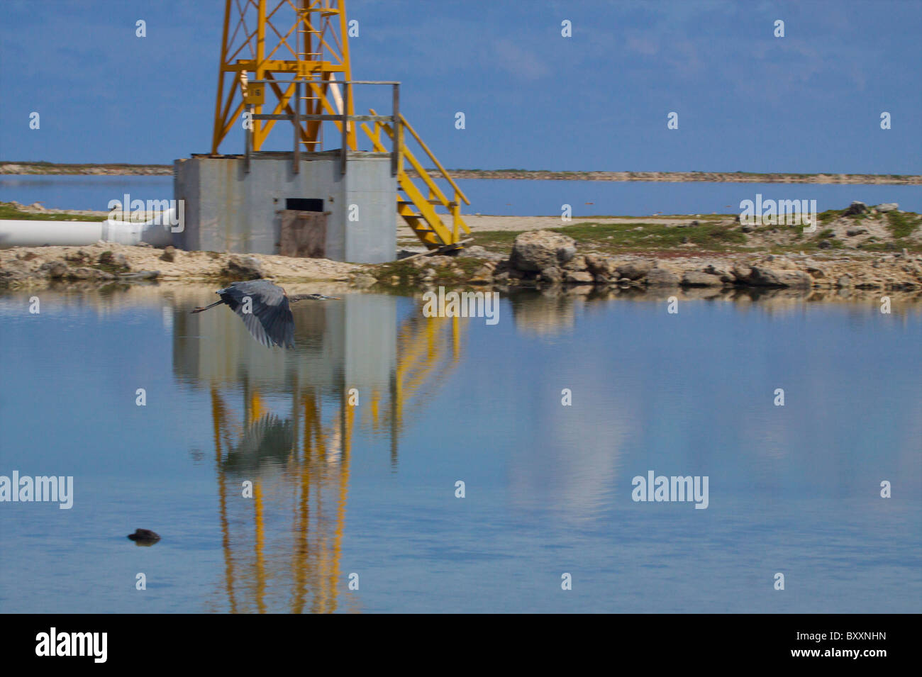 Opere di sale Bonaire Antille olandesi Antille olandesi Foto Stock