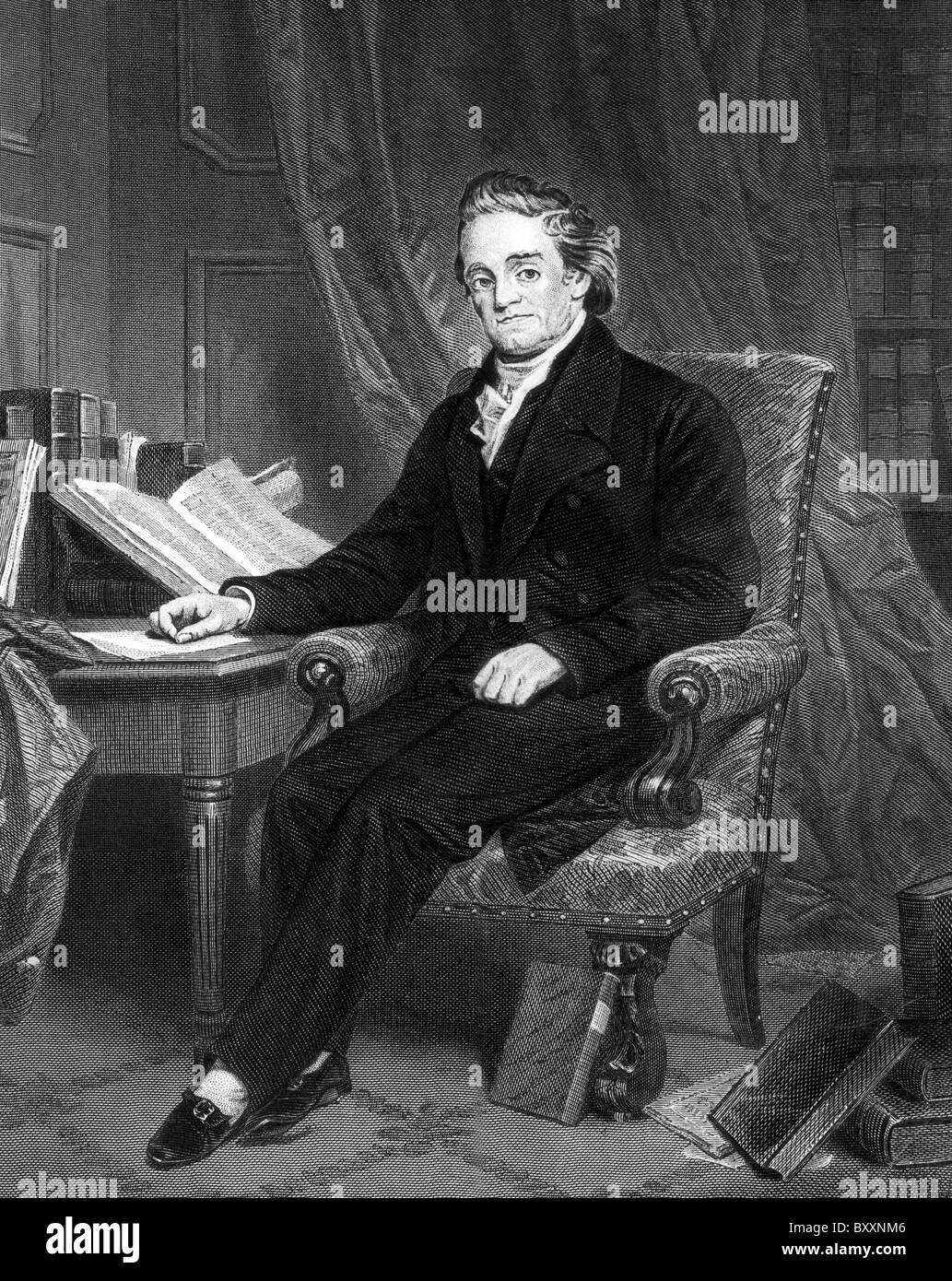 Noah Webster, American lessicografo, textbook pioneer, spelling reformer, scrittore politico, editor e prolifico autore Foto Stock