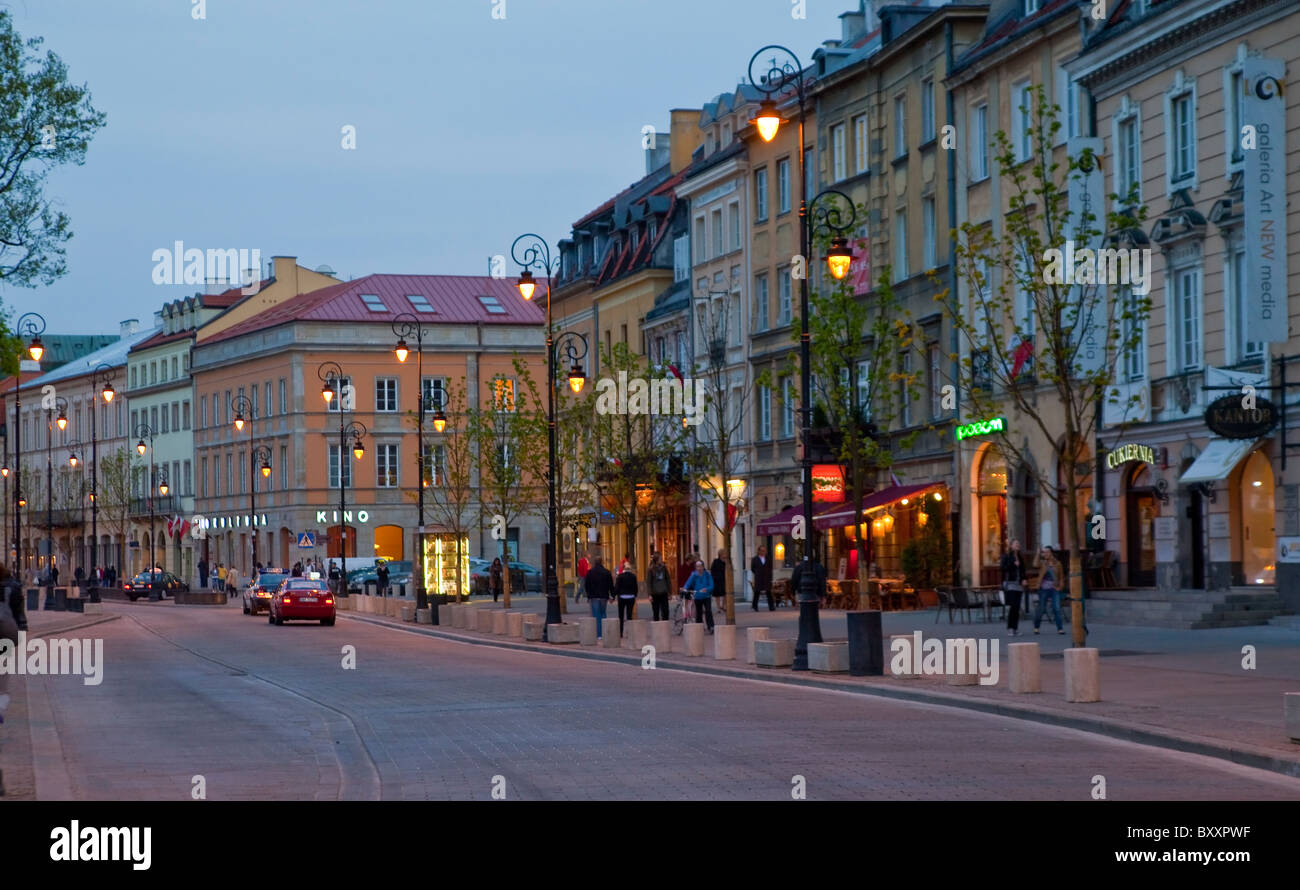 Krakowskie Przedmiescie Street, Varsavia, Polonia Foto Stock