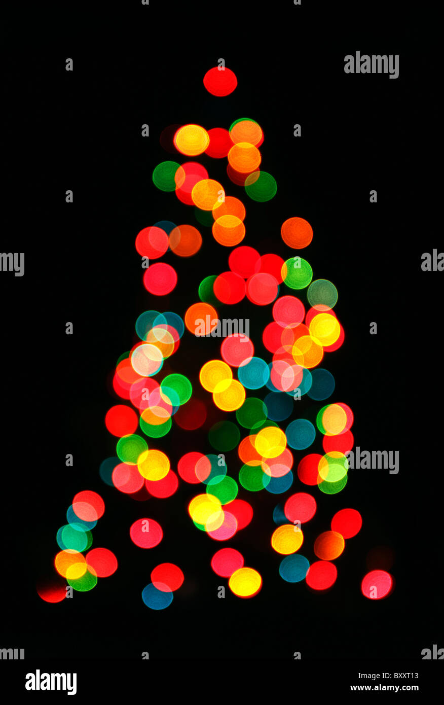 Sfocato, de-focalizzata albero di Natale Foto Stock