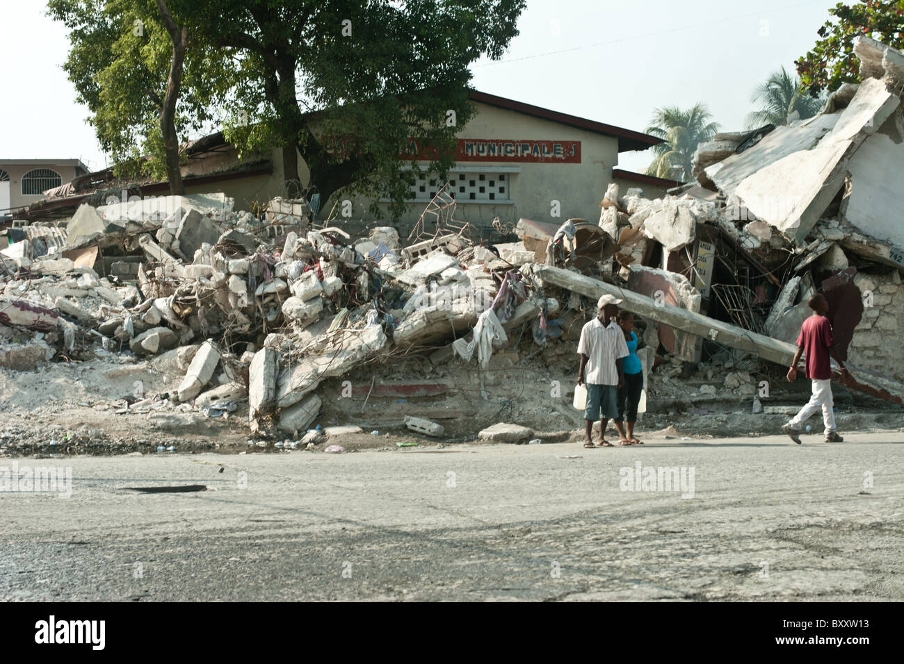 I danni causati dal forte terremoto che ha colpito Haiti il 12 gennaio 2010. Foto Stock