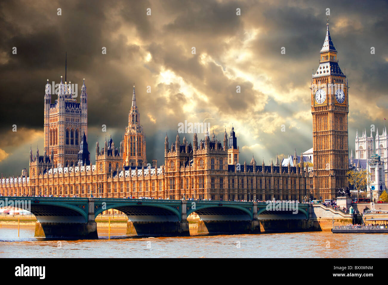 Houses of Parliament, Westminster, London Foto Stock