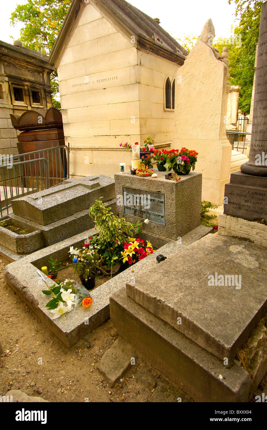 Parigi Francia - Pere La Chaise - Cimitero - Jim Morrison grave Foto Stock