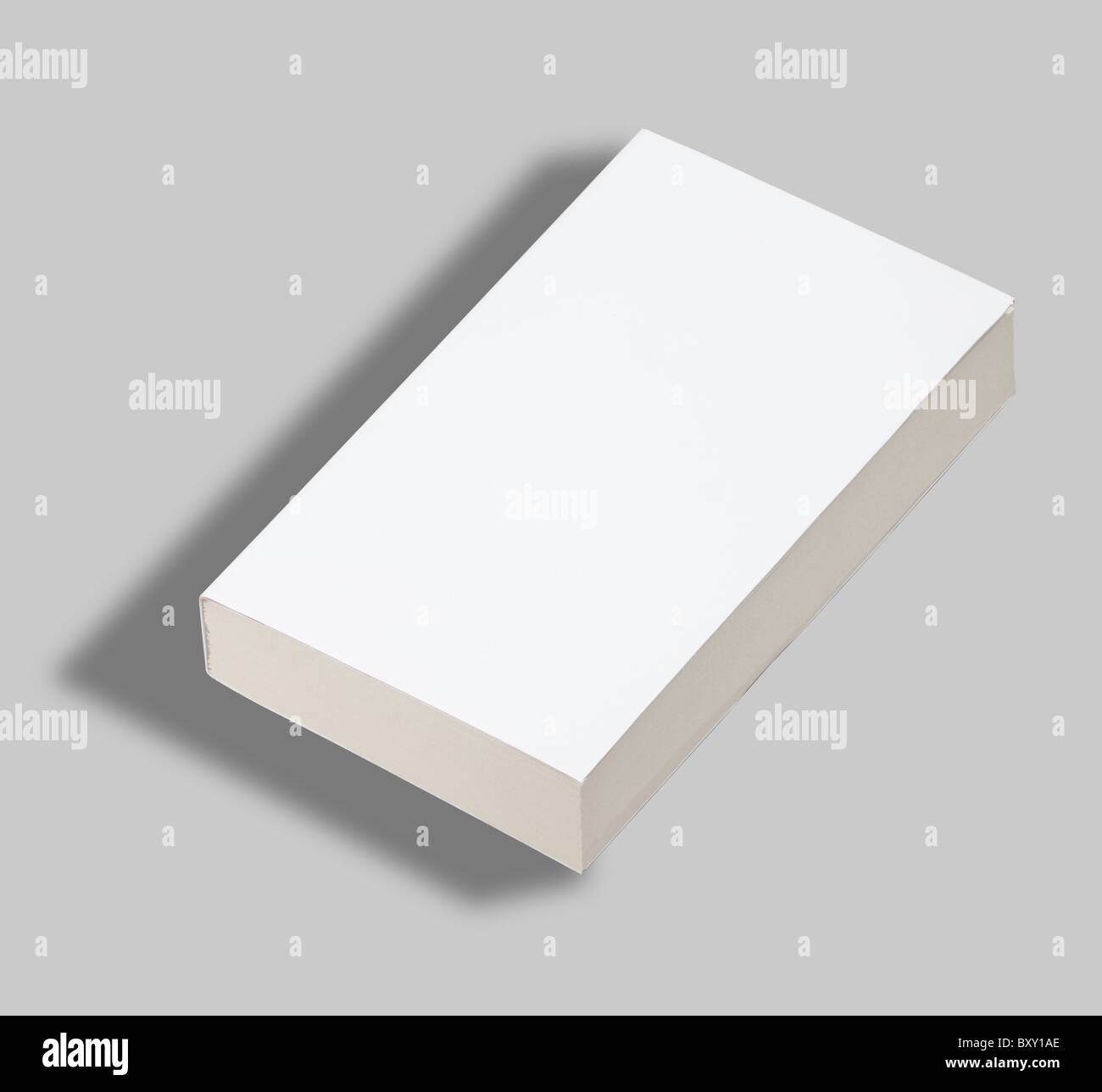 Blank libro in brossura coperchio bianco w tracciato di ritaglio Foto Stock