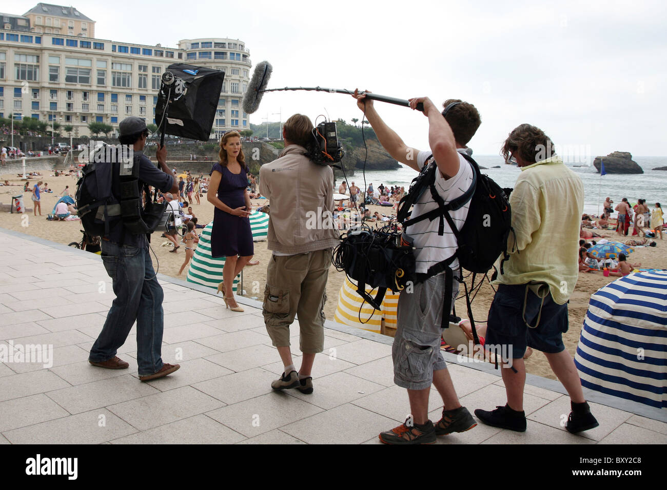 Le riprese del programma TV " Envoyé Spécial' Foto Stock