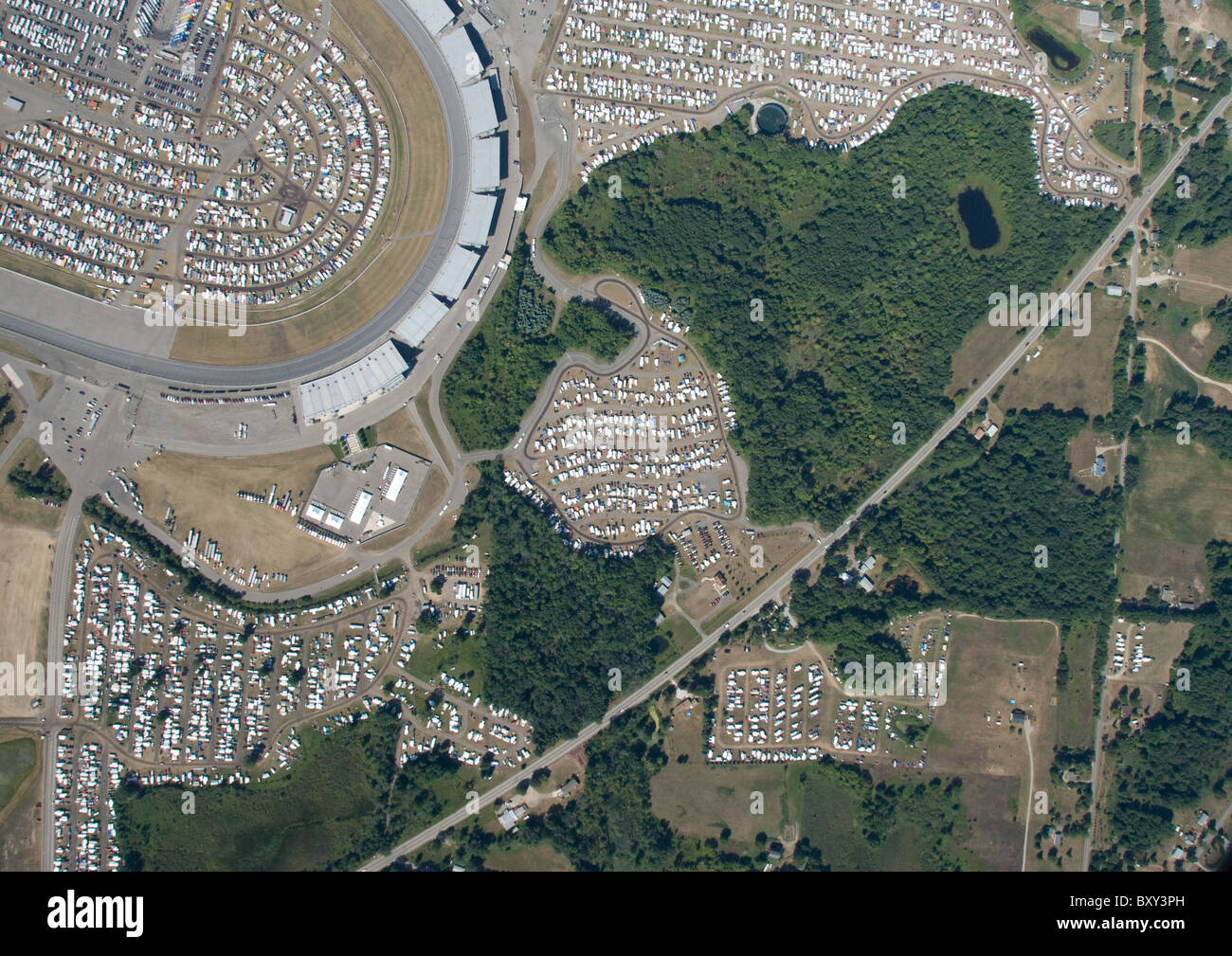 Ruotare l'antenna tre Campeggio Michigan International Speedway Foto Stock