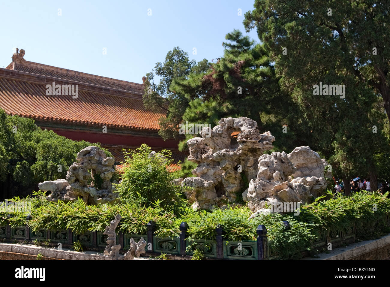 Il giardino imperiale, la Città Proibita, GuGong, Pechino, Cina Foto Stock