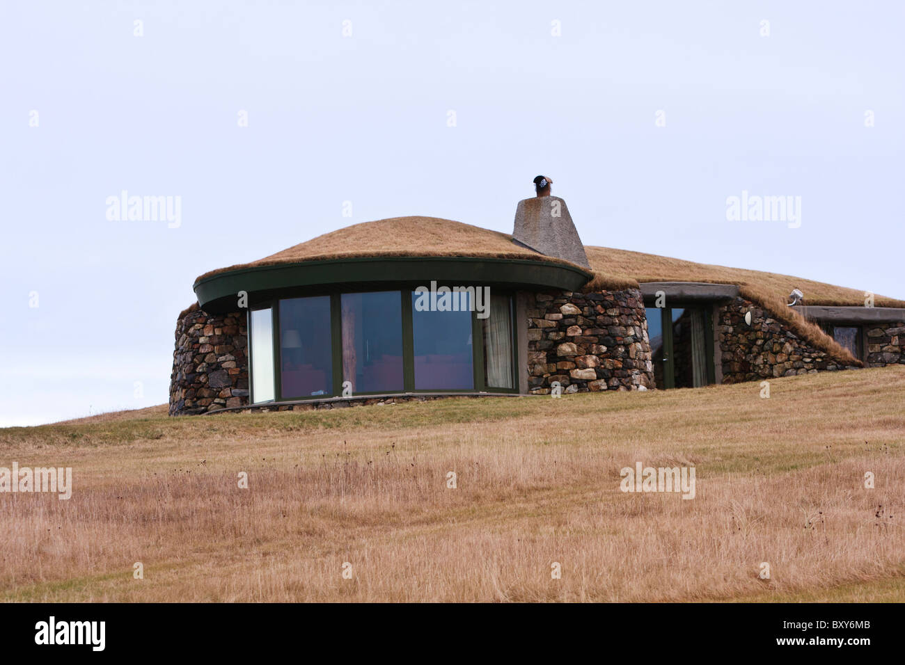 Una coperta di erba di casa sulla Isle of Harris Foto Stock