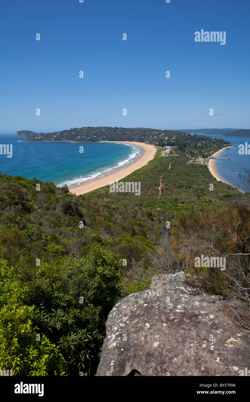 Palm Beach dal promontorio Barrenjoey, Sydney, Australia Foto Stock