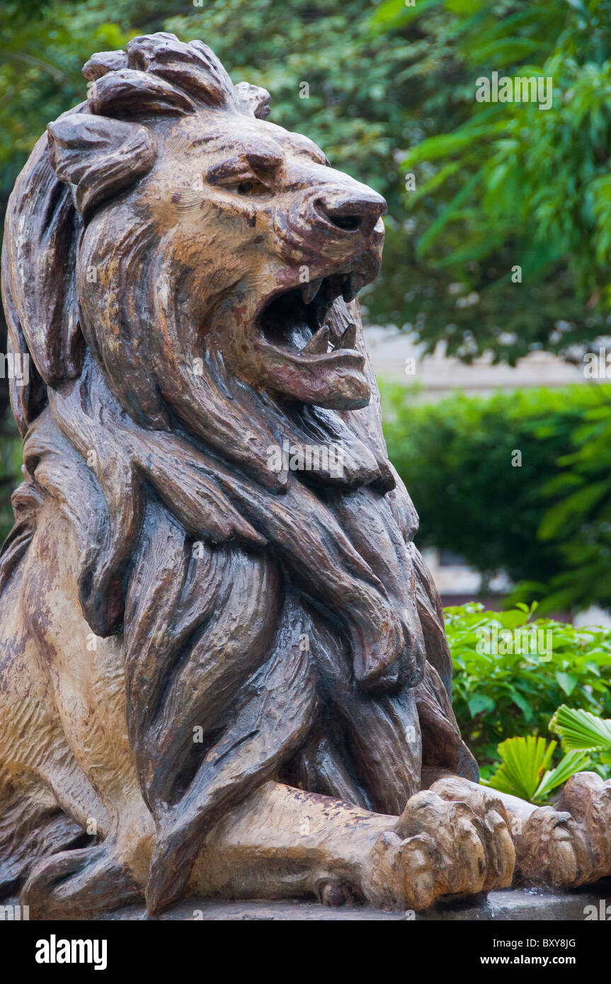 Lion statua piazza principale Leon Nicaragua Foto Stock