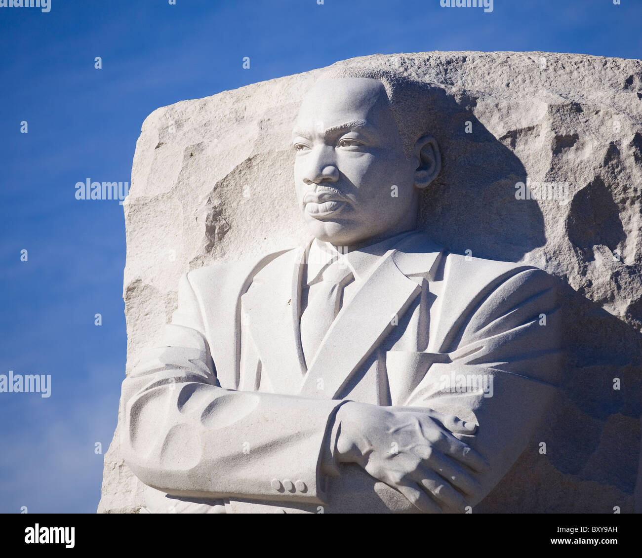 Primo piano di Martin Luther King statua in Washington, DC, Stati Uniti d'America Foto Stock