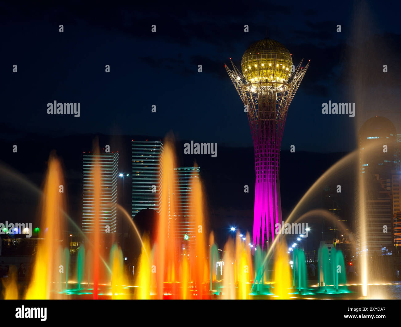 Fontana in mostra il Astana, Kazakistan Foto Stock
