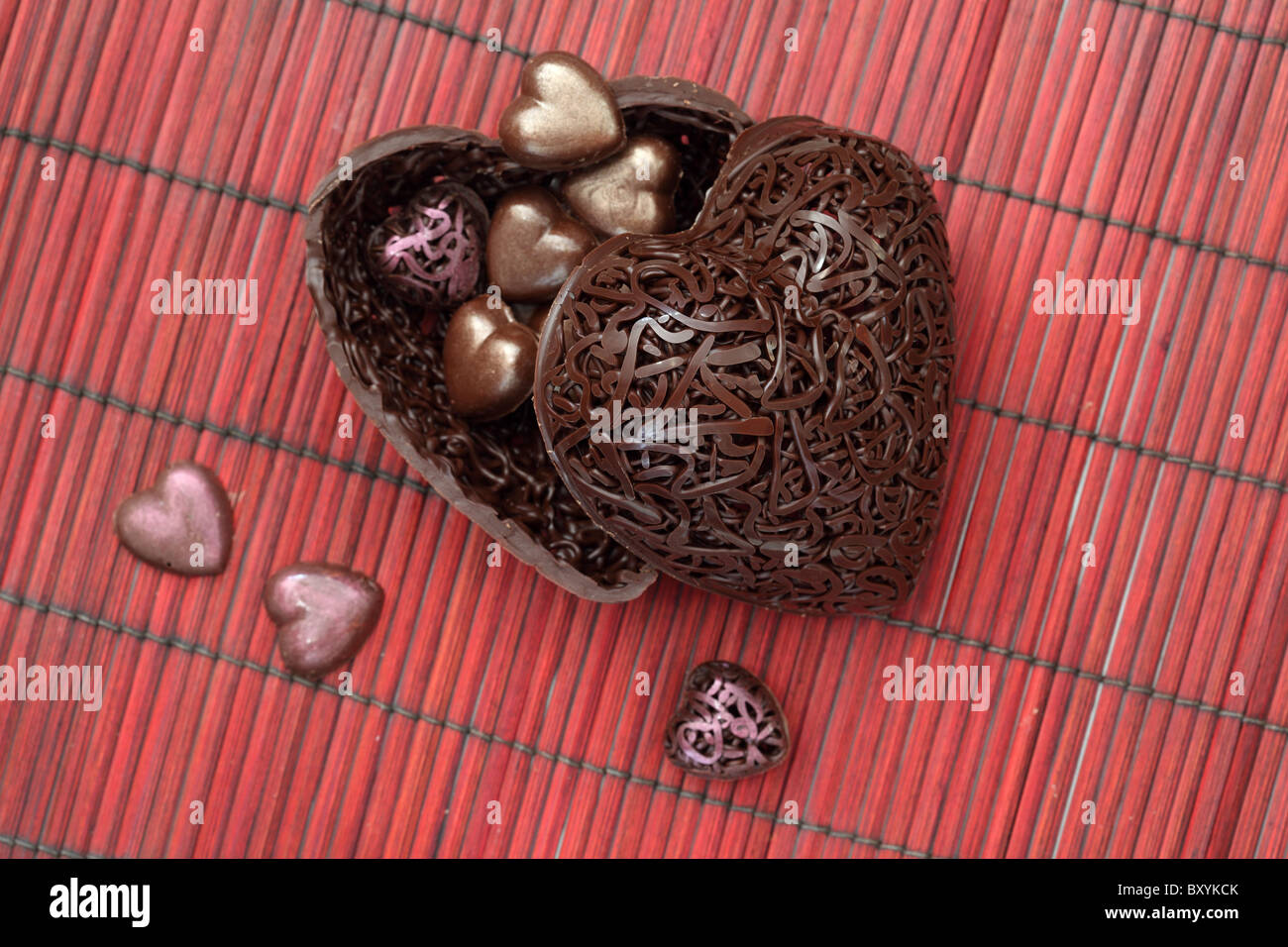 Cuore di cioccolato dolci Foto Stock