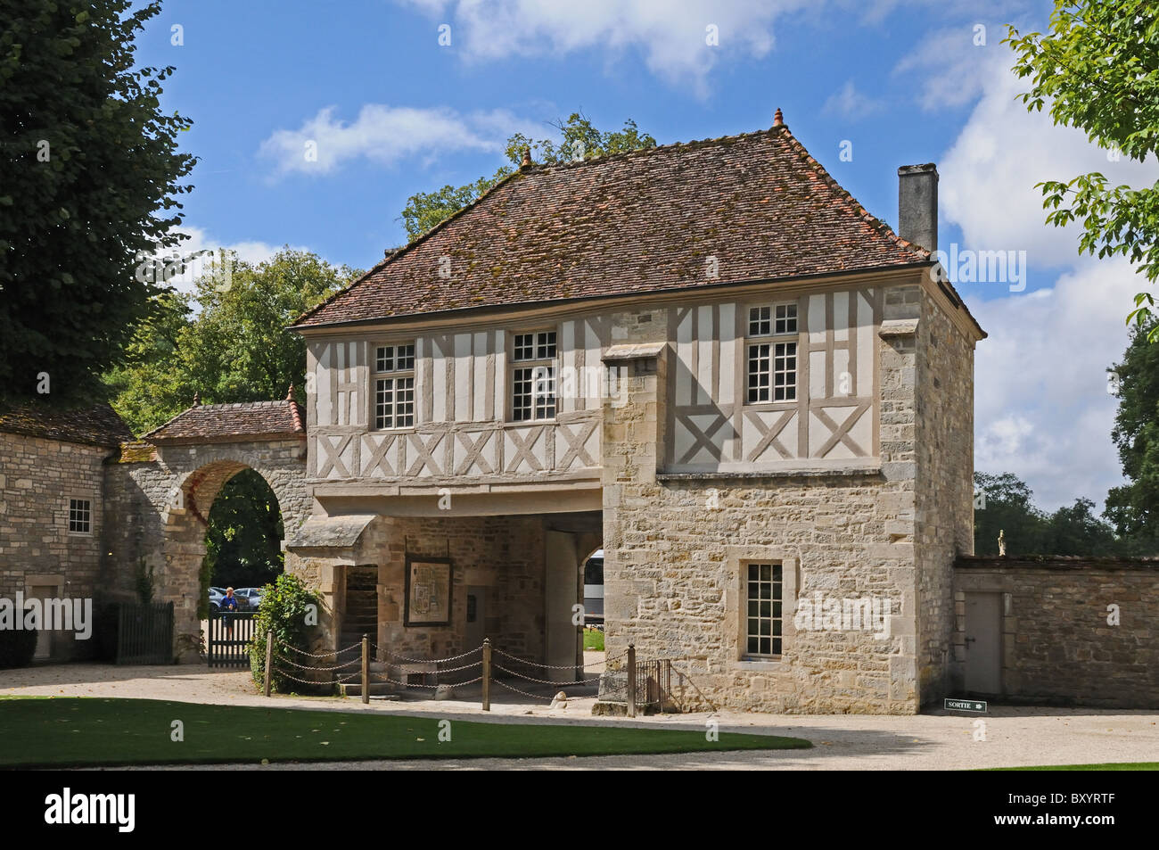 Il cancello e porta a casa l'Abbaye de Fontenay Borgogna Francia Foto Stock