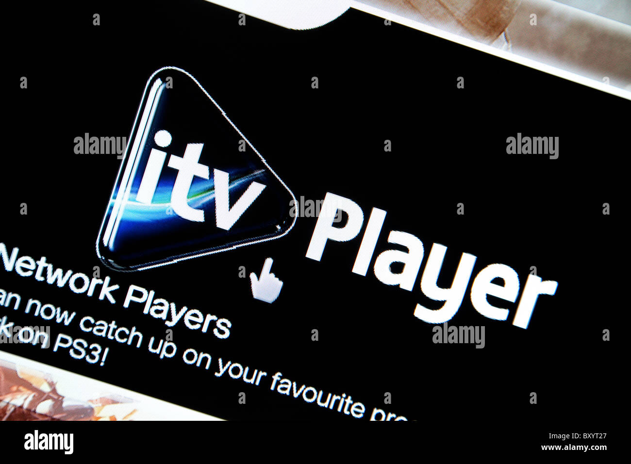 ITV Giocatore online service visualizzata su un HD High Definition TV LCD  via una Sony Playstation 3 PS3 REGNO UNITO Foto stock - Alamy