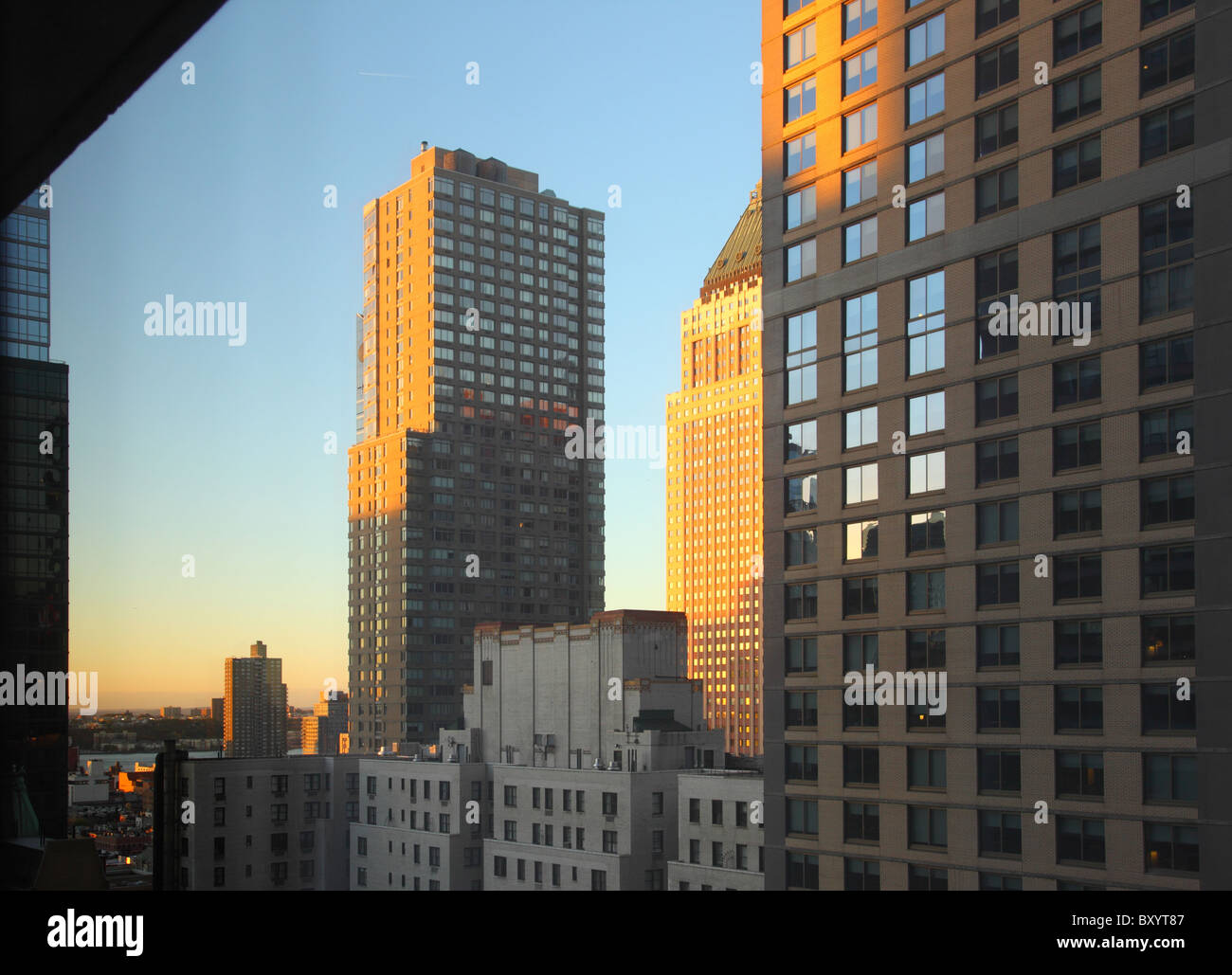 I raschiatori di Sky, Times Square Manhattan, New York City Foto Stock