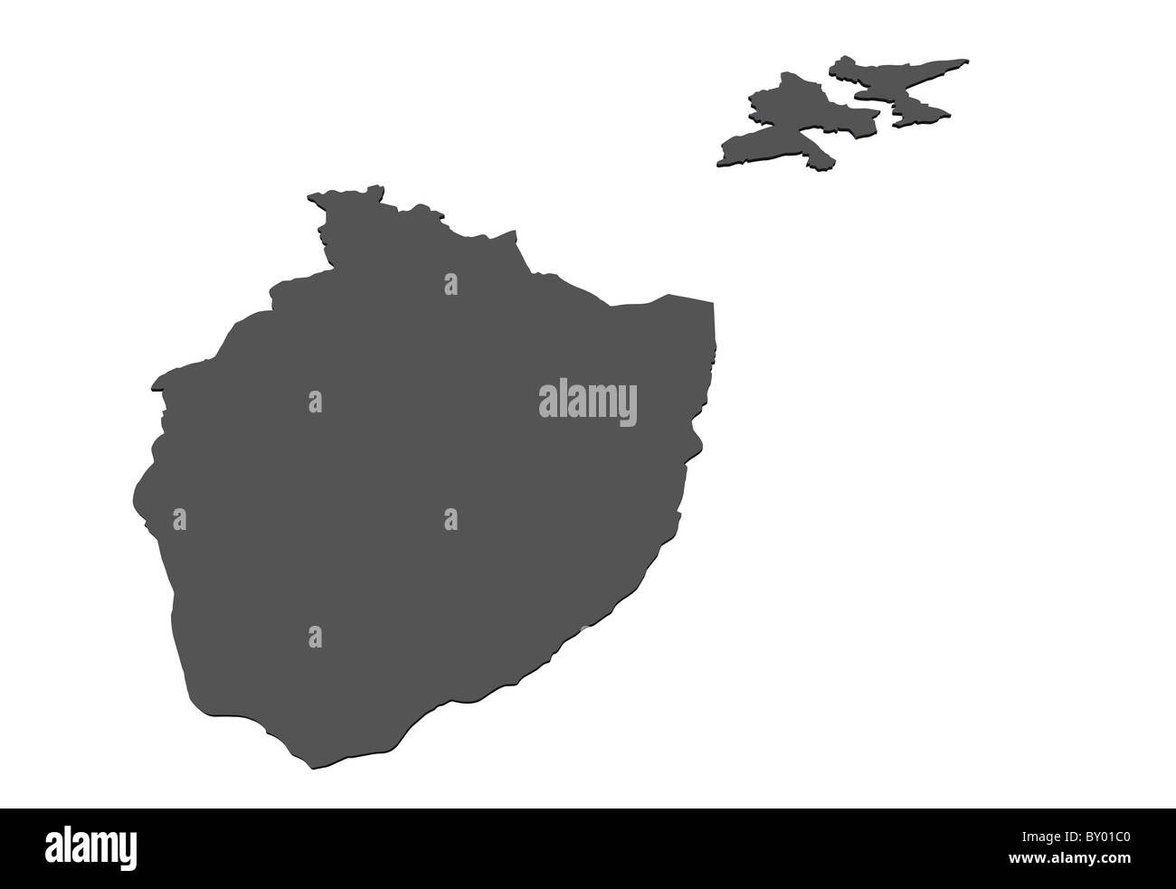 Mappa di isolato di Appenzell Innerrhoden - Svizzera Foto Stock