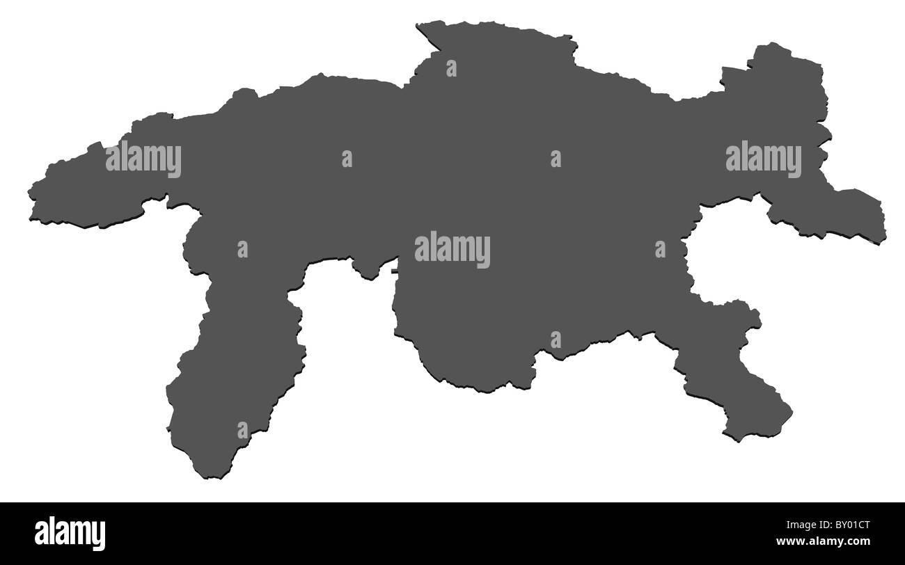 Mappa di isolato di - Svizzera Foto Stock