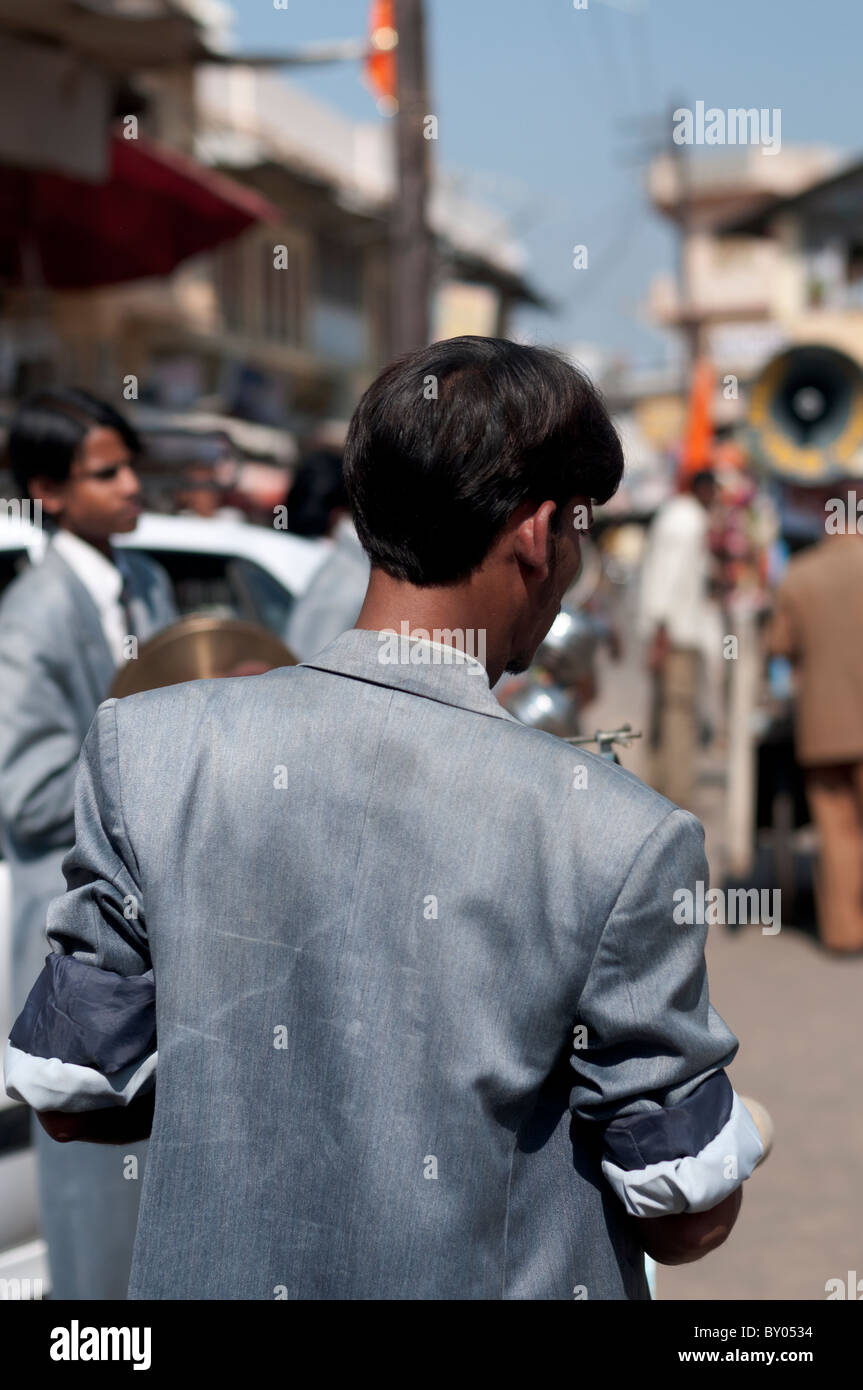 Pushkar Street Processione Foto Stock