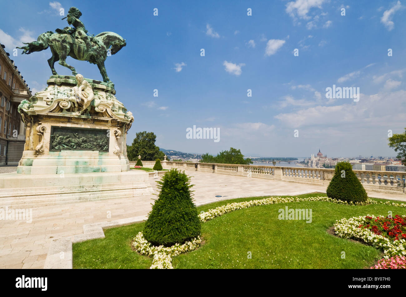 Statua del Principe Eugenio di Savoia Galleria Nazionale dell Ungheria Budapest Ungheria Unione europea Foto Stock