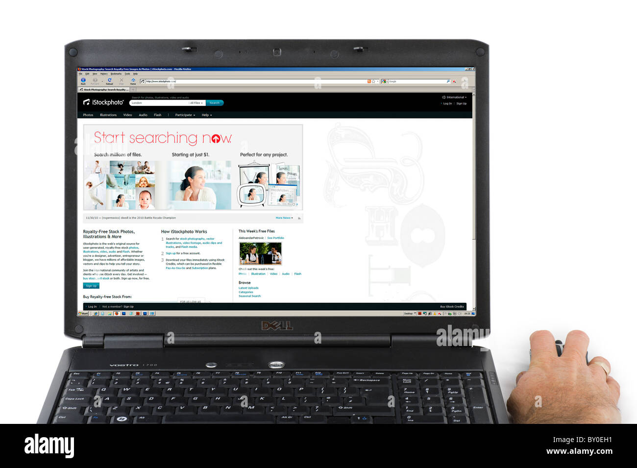 La ricerca di immagini online su iStockphoto microstock website, REGNO UNITO Foto Stock