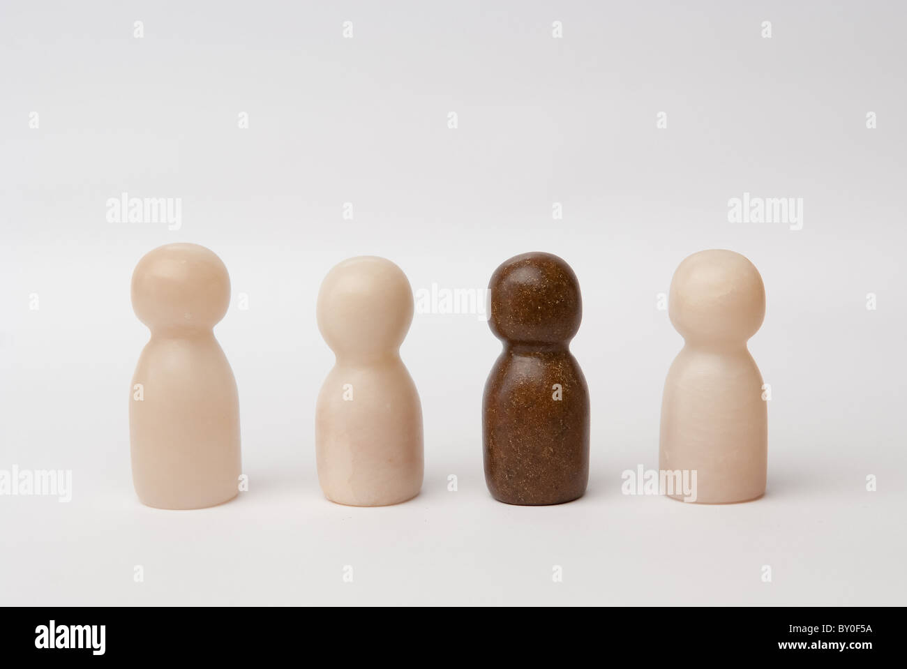 3 bianco e 1 brown figura Foto Stock