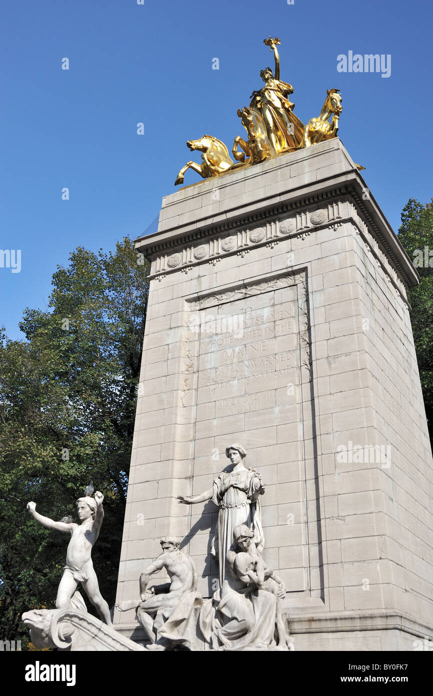 USS Maine un monumento a Columbus circle New York City Foto Stock