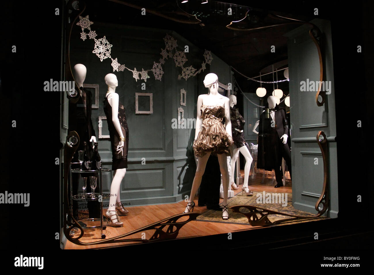 La finestra di visualizzazione, Saks Fifth Avenue department store, 5th Ave., Manhattan New York City Foto Stock