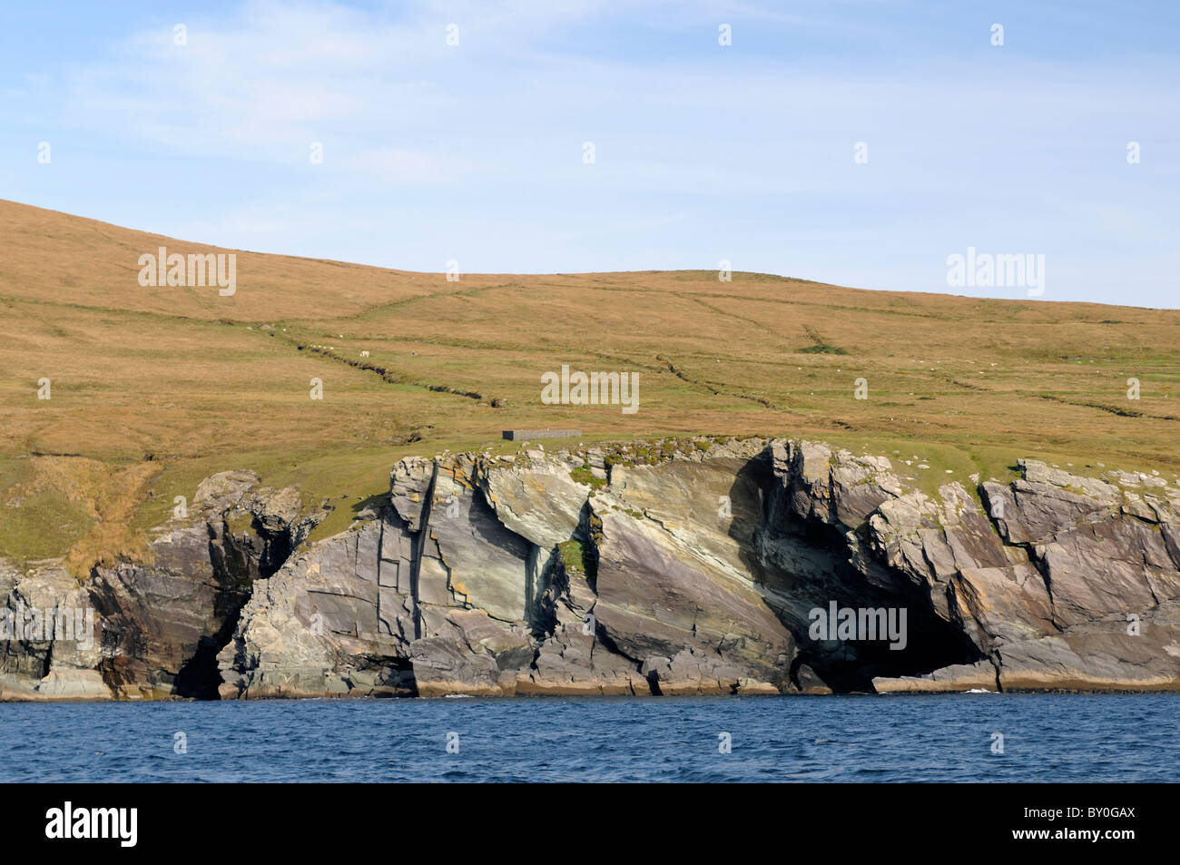 Valentia isola dell' Irlanda Kerry rurali irlandesi seascape paesaggio della penisola Iveragh Anello di Kerry Foto Stock