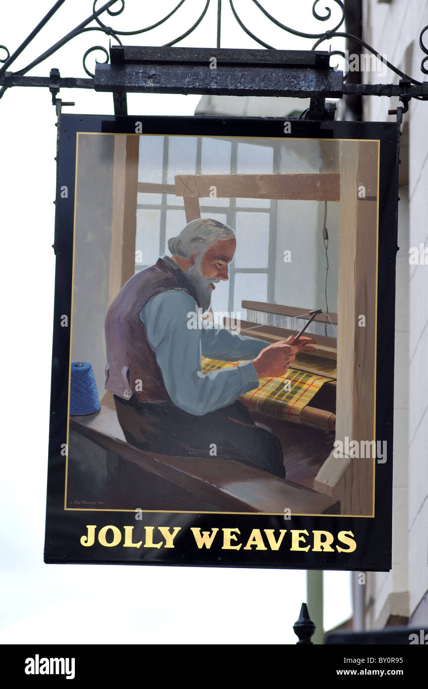 Jolly tessitori segno pub, Banbury, Oxfordshire, Regno Unito Foto Stock