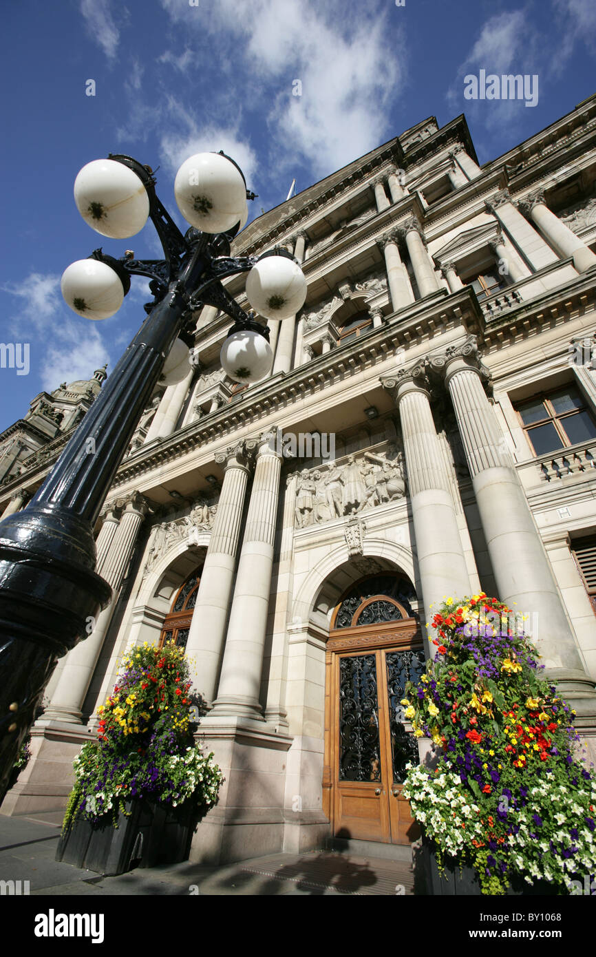 Città di Glasgow, Scozia. Il giovane William costruito City Chambers è casa di Glasgow City Council e il Lord Provost di Glasgow Foto Stock