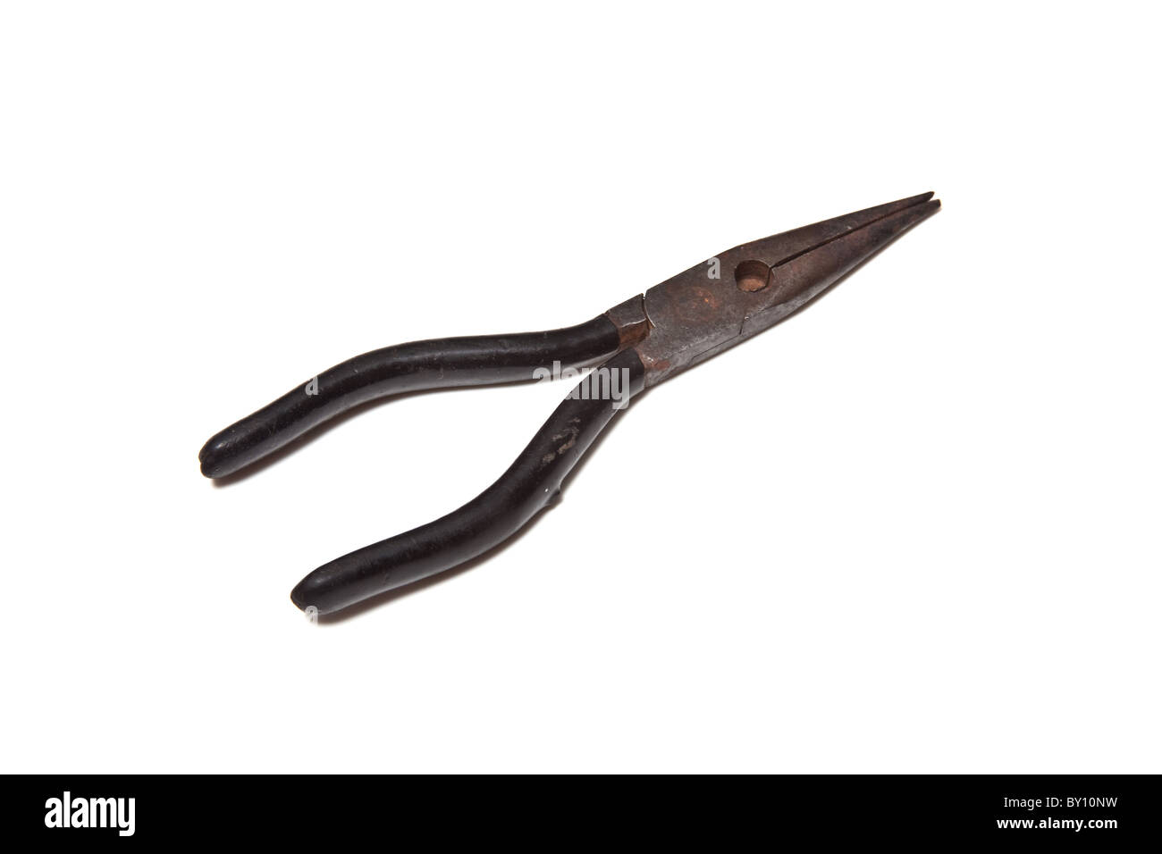 Pinze a ganasce lunghe isolate su un bianco di sfondo per studio. Foto Stock