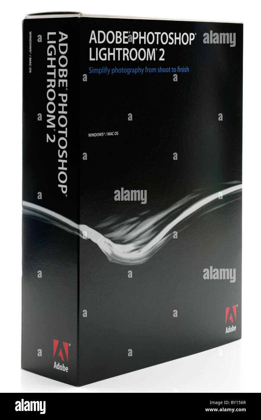 Boxed software Adobe Photoshop Lightroom 2 per Windows e Mac. Solo uso editoriale Foto Stock