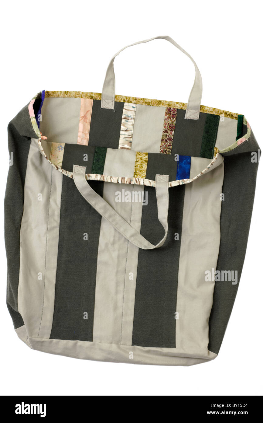 Un tessuto reversibile shopping bag Foto Stock
